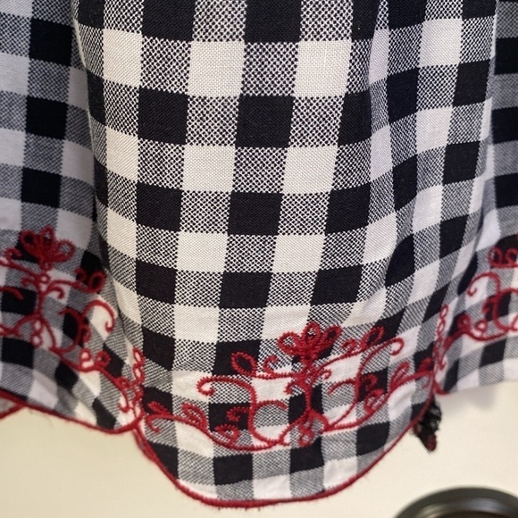 Torrid Sz 4 Gingham check Midi Dress Womens Ruffled Embroidered country Ruffles - Picture 6 of 10